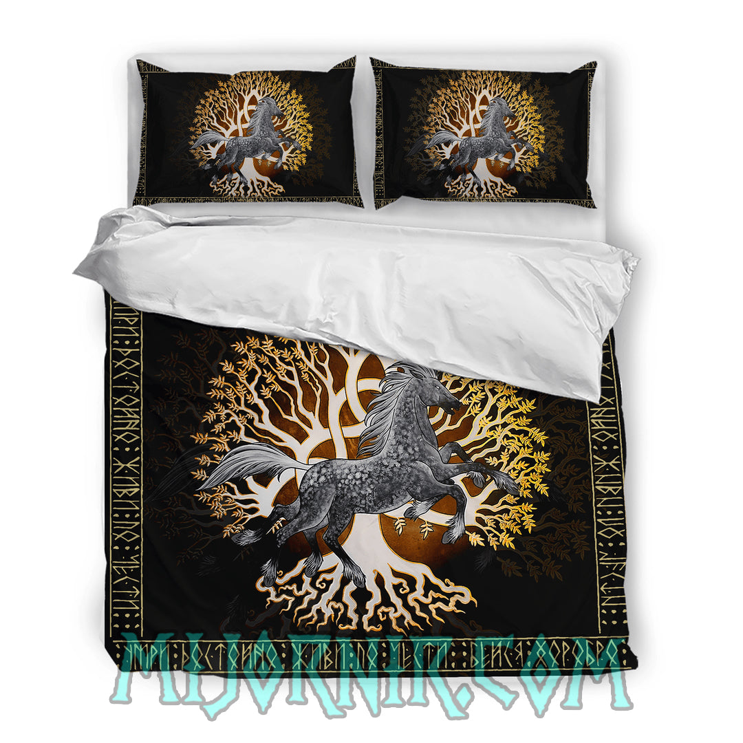 Yggdrasil and Sleipnir - Viking Duvet Cover
