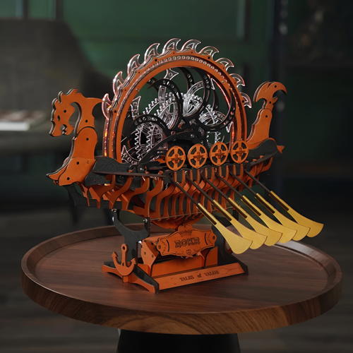 Viking Dragon Ship Mechanical 3D Wooden Puzzle
