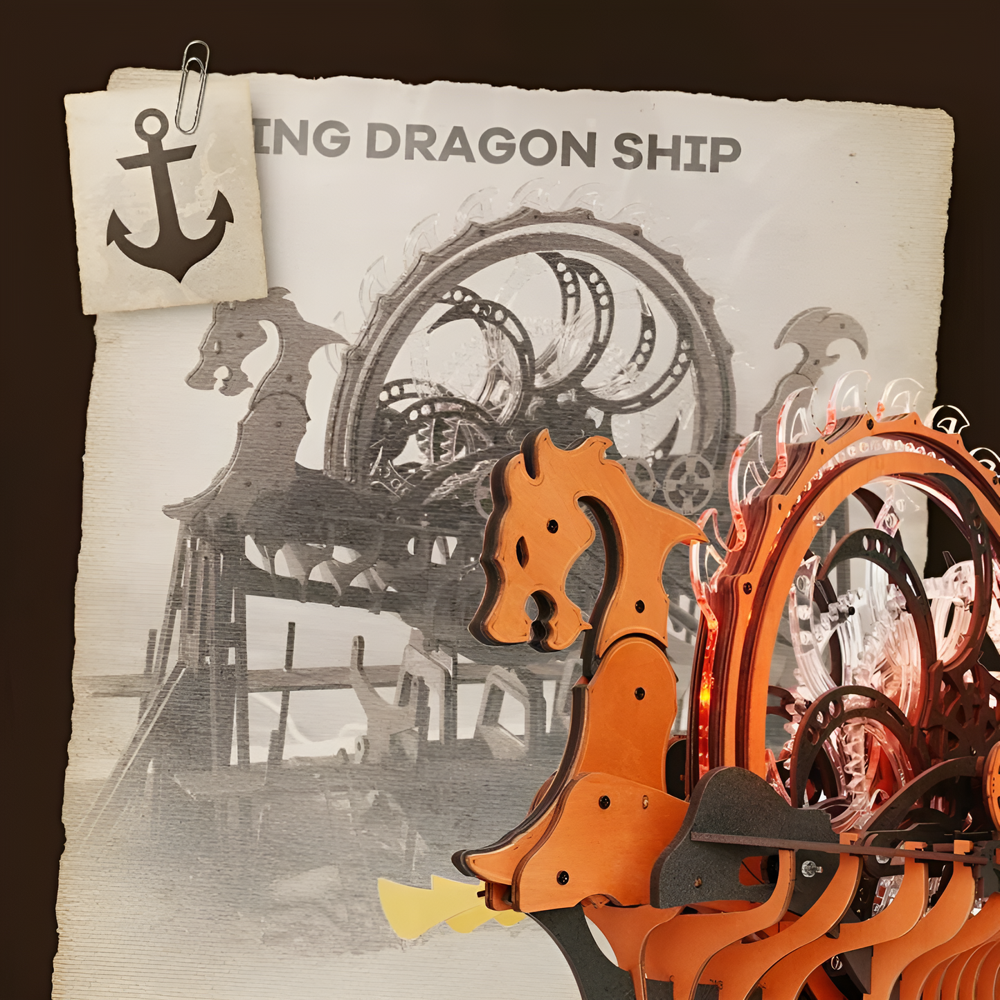 Viking Dragon Ship Mechanical 3D Wooden Puzzle