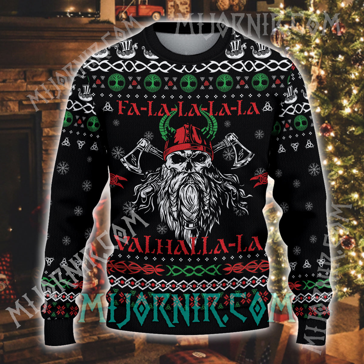 Valhalla-la-la Viking Christmas Sweater - Festive Warrior Spirit