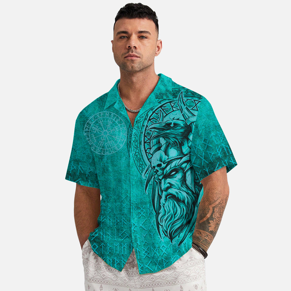 Odin's Gaze Hawaii Shirt - Viking Wisdom Edition