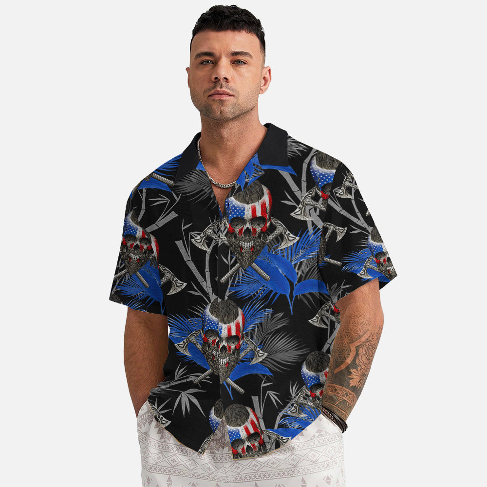 Patriotic Skulls – Hawaii Shirt