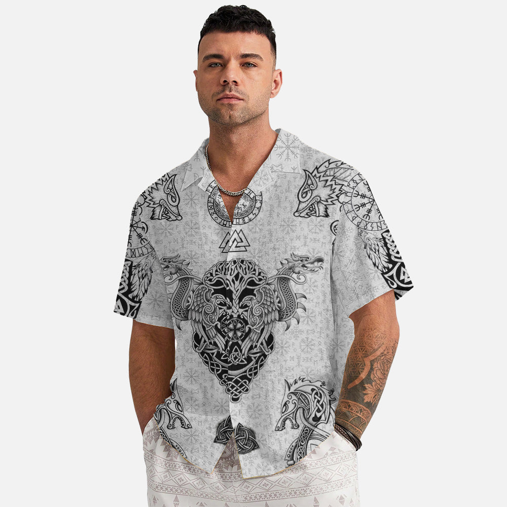 Norse Dragon Shield Viking – Hawaiian Shirt
