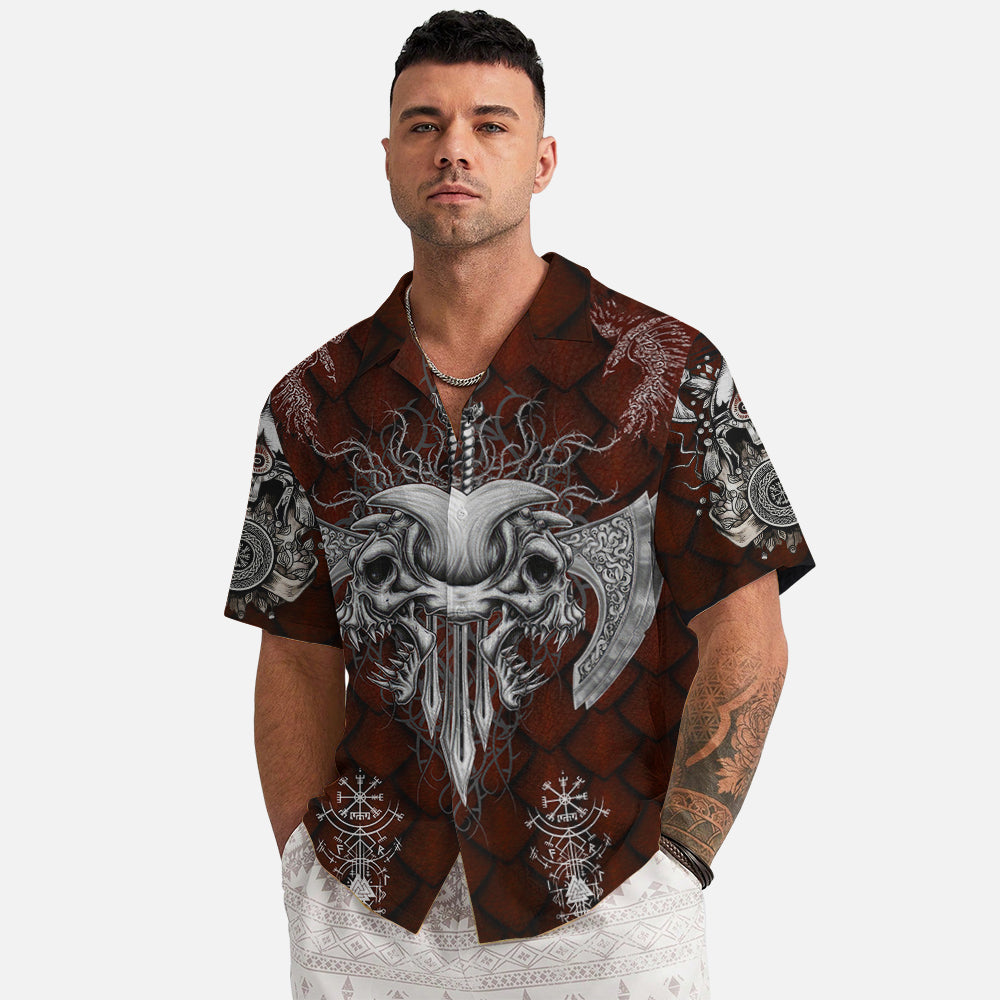Viking Skull Warrior - Viking Hawaiian Shirt