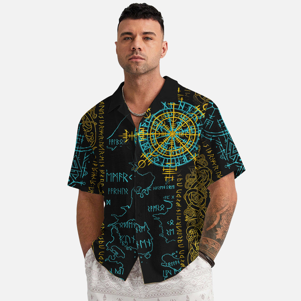 Viking Runes & Vegvisir – Hawaii Shirt