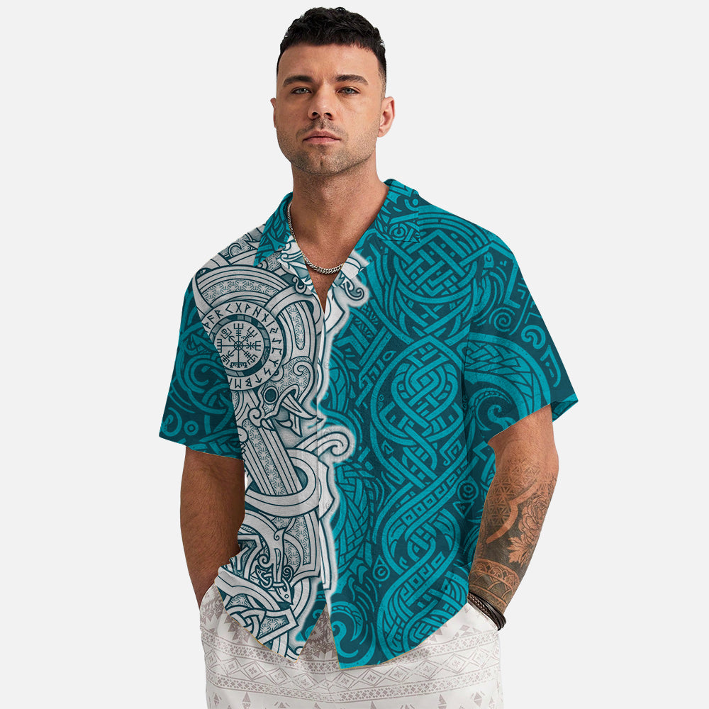 Viking Runes Hawaii Shirt - Nordic Saga Style