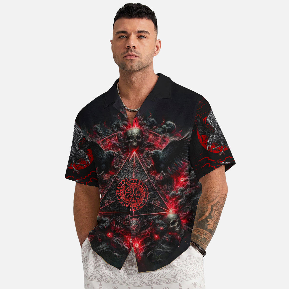 Raven Skull Sigil Viking – Hawaiian Shirt