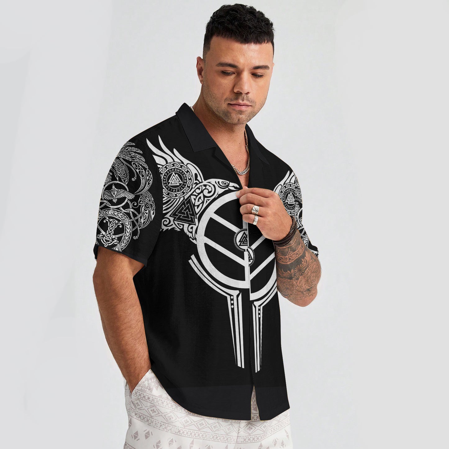 Runic Shield Hawaiian Shirt