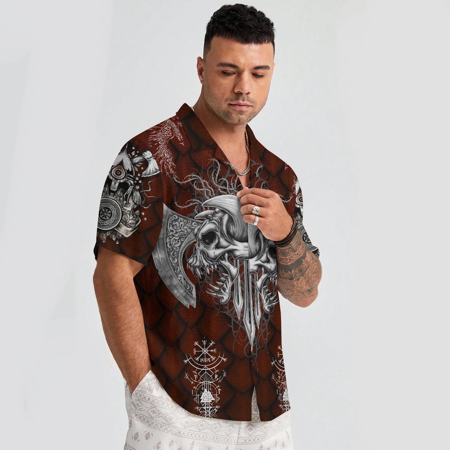 Viking Skull Warrior - Viking Hawaiian Shirt