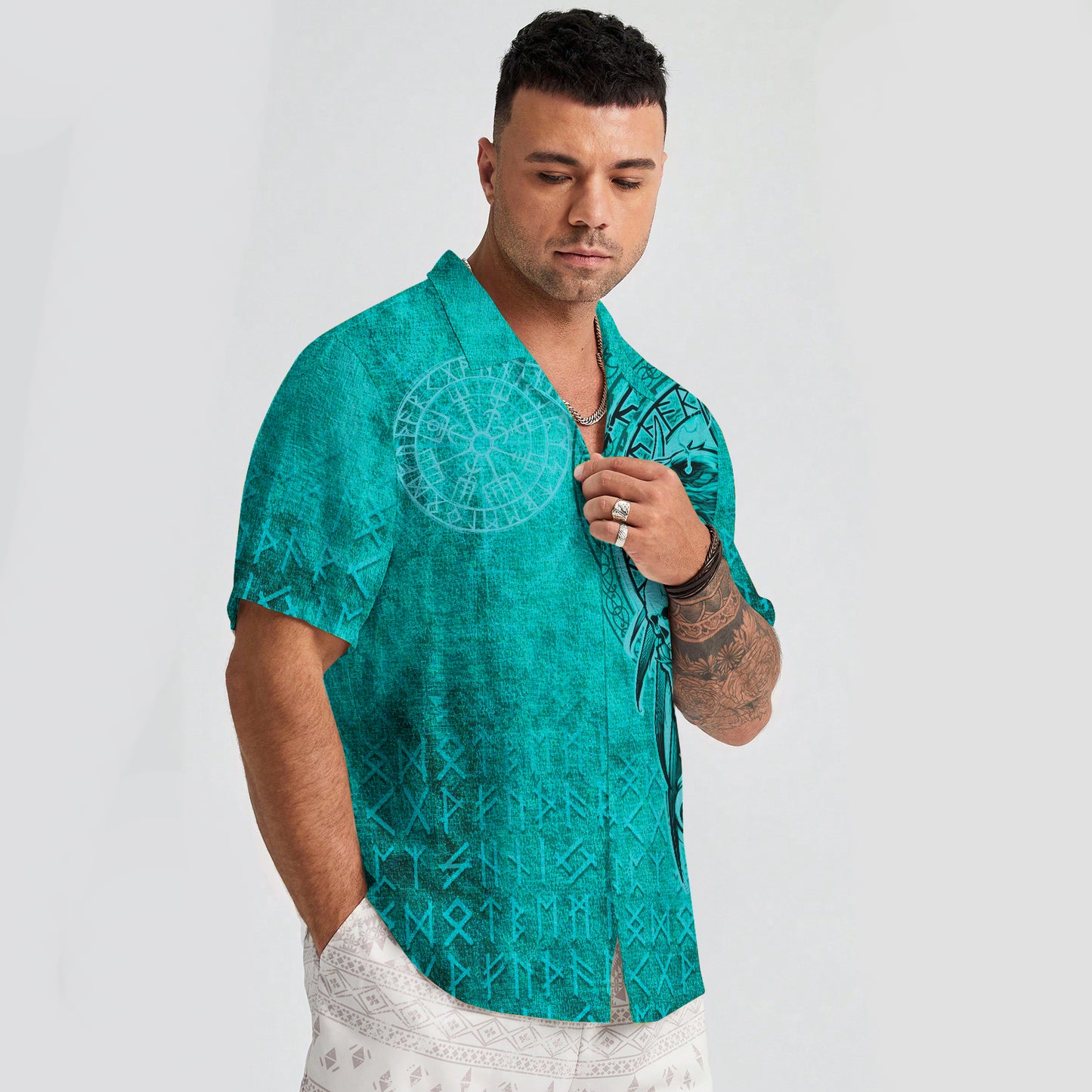 Odin's Gaze Hawaii Shirt - Viking Wisdom Edition
