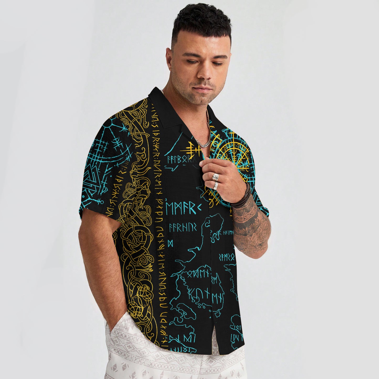 Viking Runes & Vegvisir – Hawaii Shirt