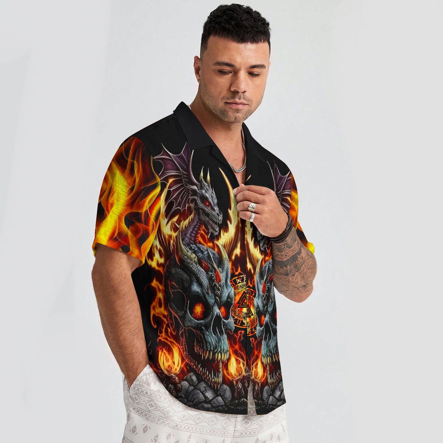 Viking Dragon Flames – Hawaiian Shirt
