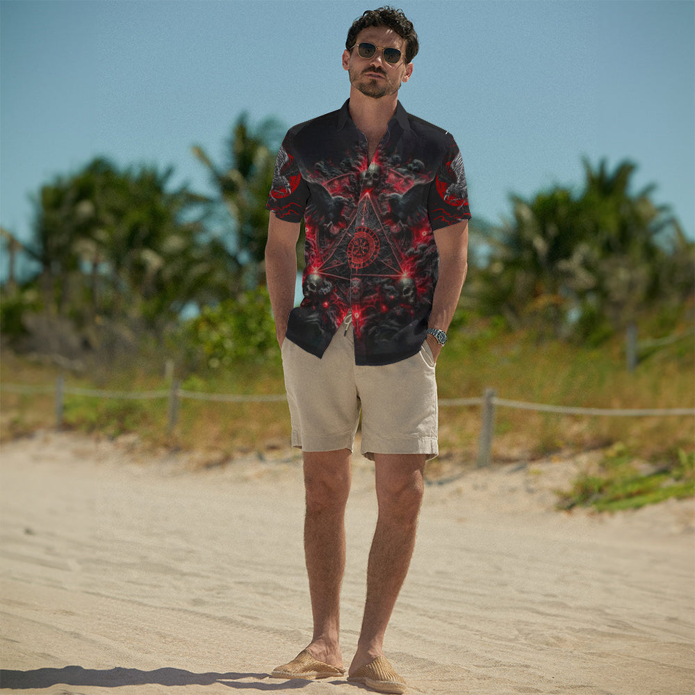 Raven Skull Sigil Viking – Hawaiian Shirt