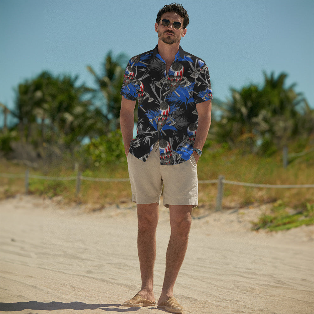 Patriotic Skulls – Hawaii Shirt