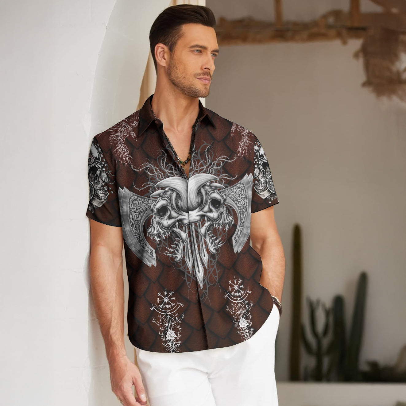 Viking Skull Warrior - Viking Hawaiian Shirt
