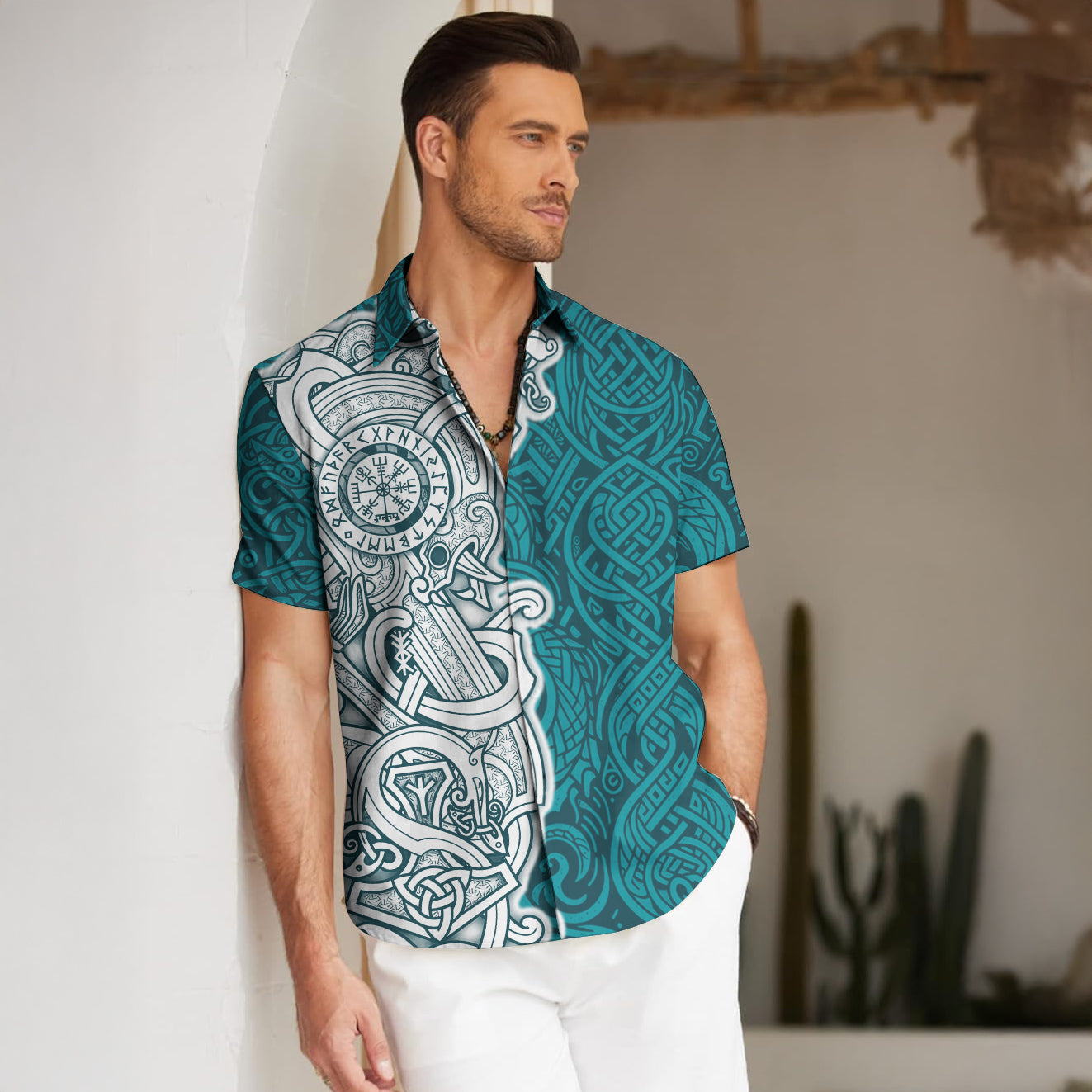 Viking Runes Hawaii Shirt - Nordic Saga Style