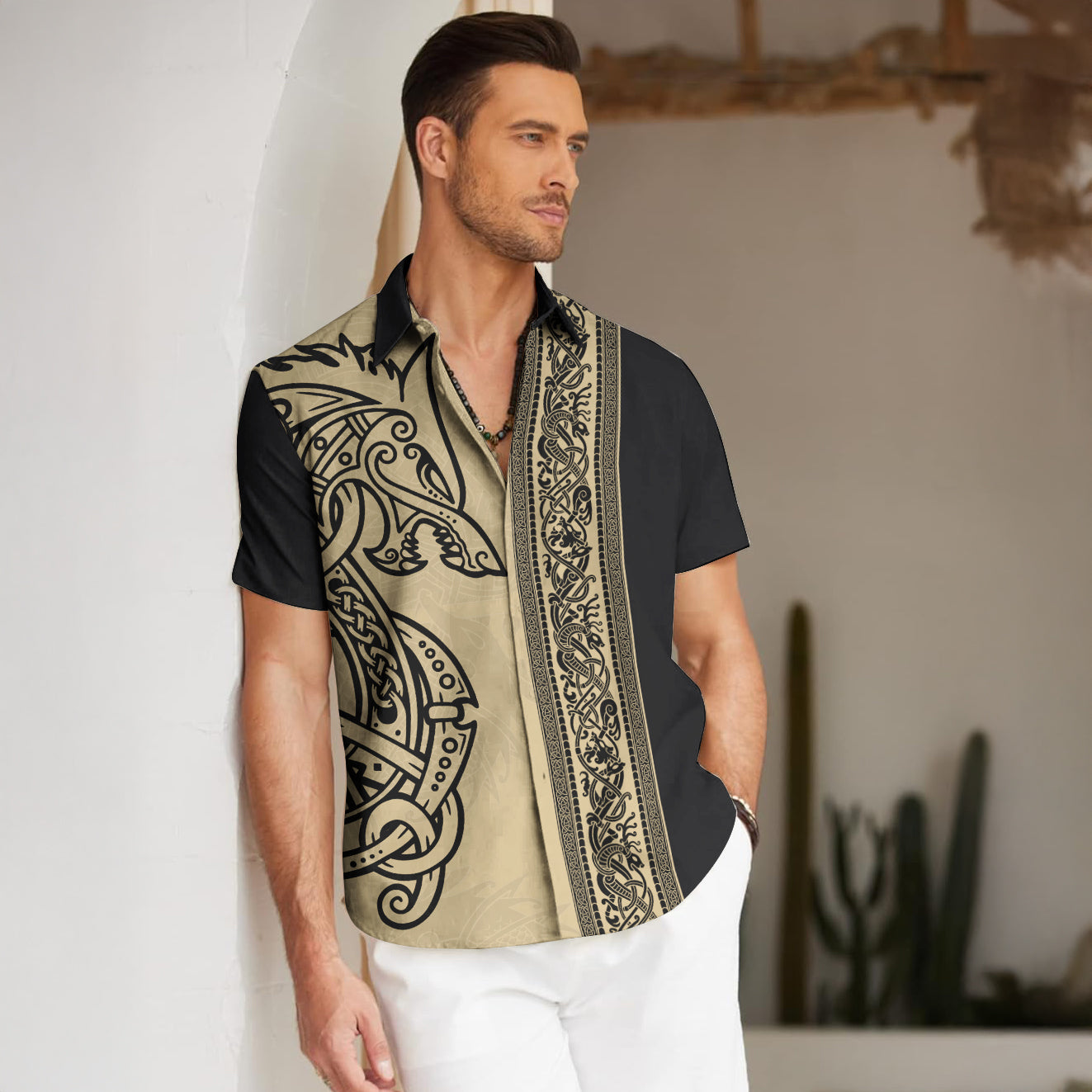 Golden Celtic Wolf– Hawaii Shirt