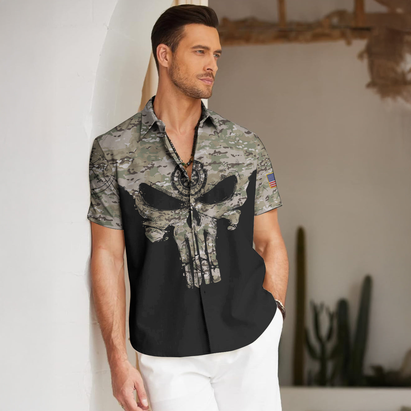 Viking Skull Camo Hawaiian Set – Tactical Style