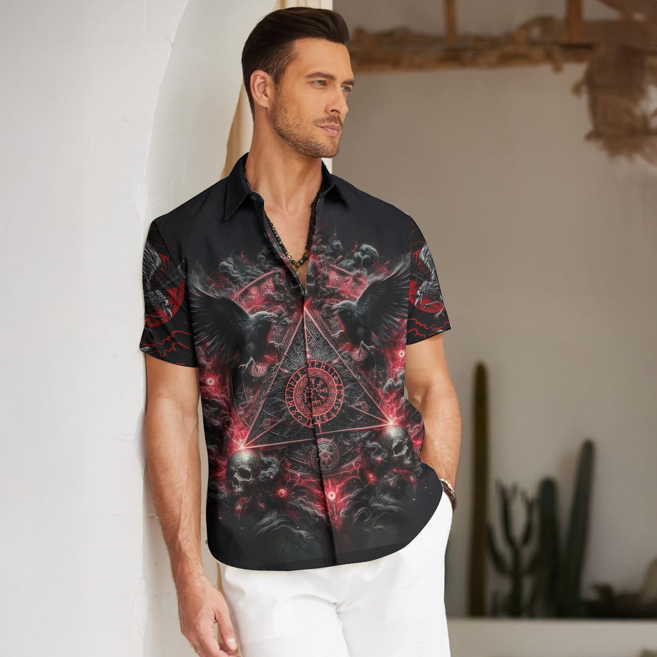 Raven Skull Sigil Viking – Hawaiian Shirt