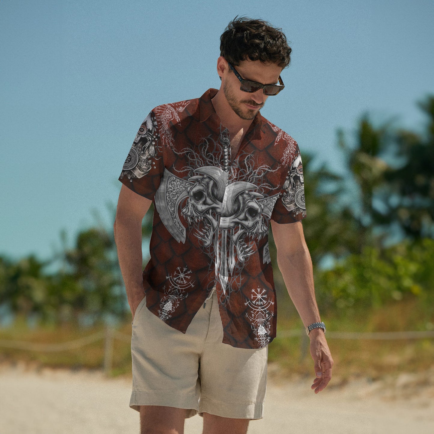 Viking Skull Warrior - Viking Hawaiian Shirt