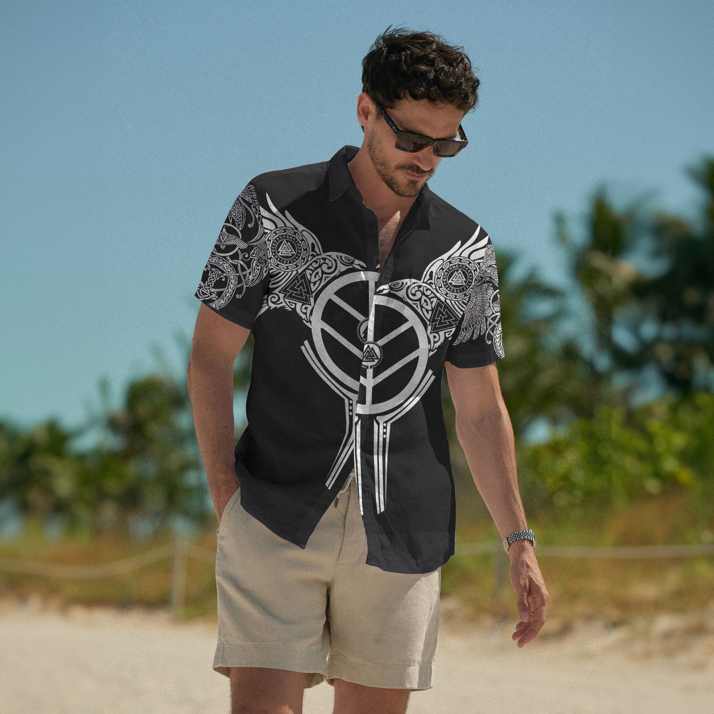 Runic Shield Hawaiian Shirt