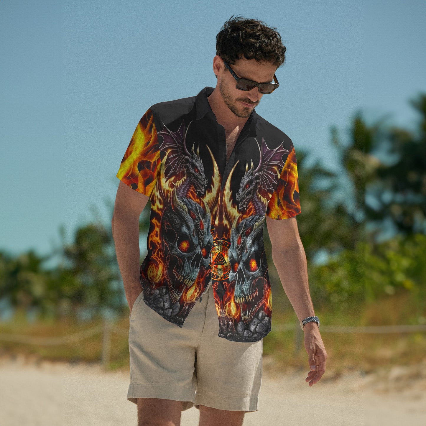 Viking Dragon Flames – Hawaiian Shirt