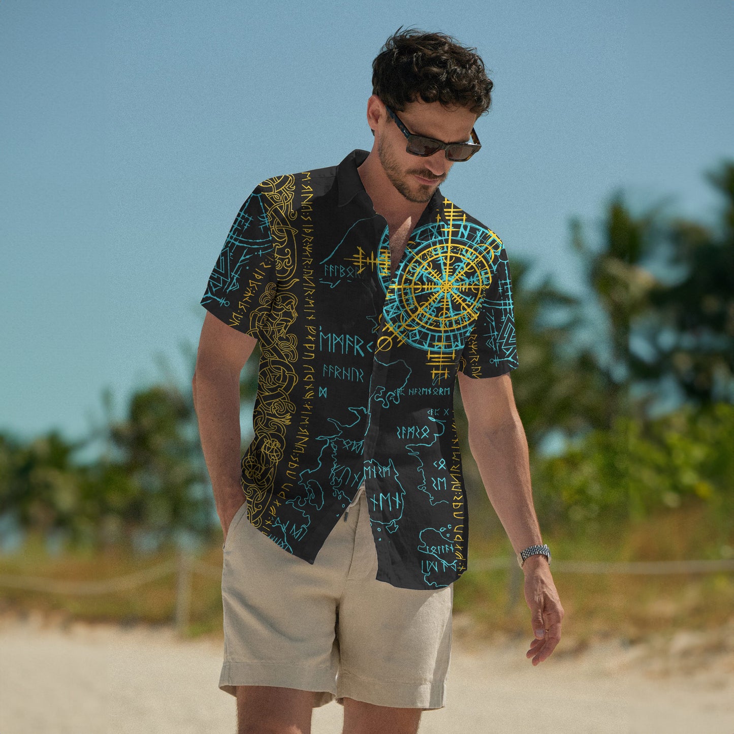 Viking Runes & Vegvisir – Hawaii Shirt