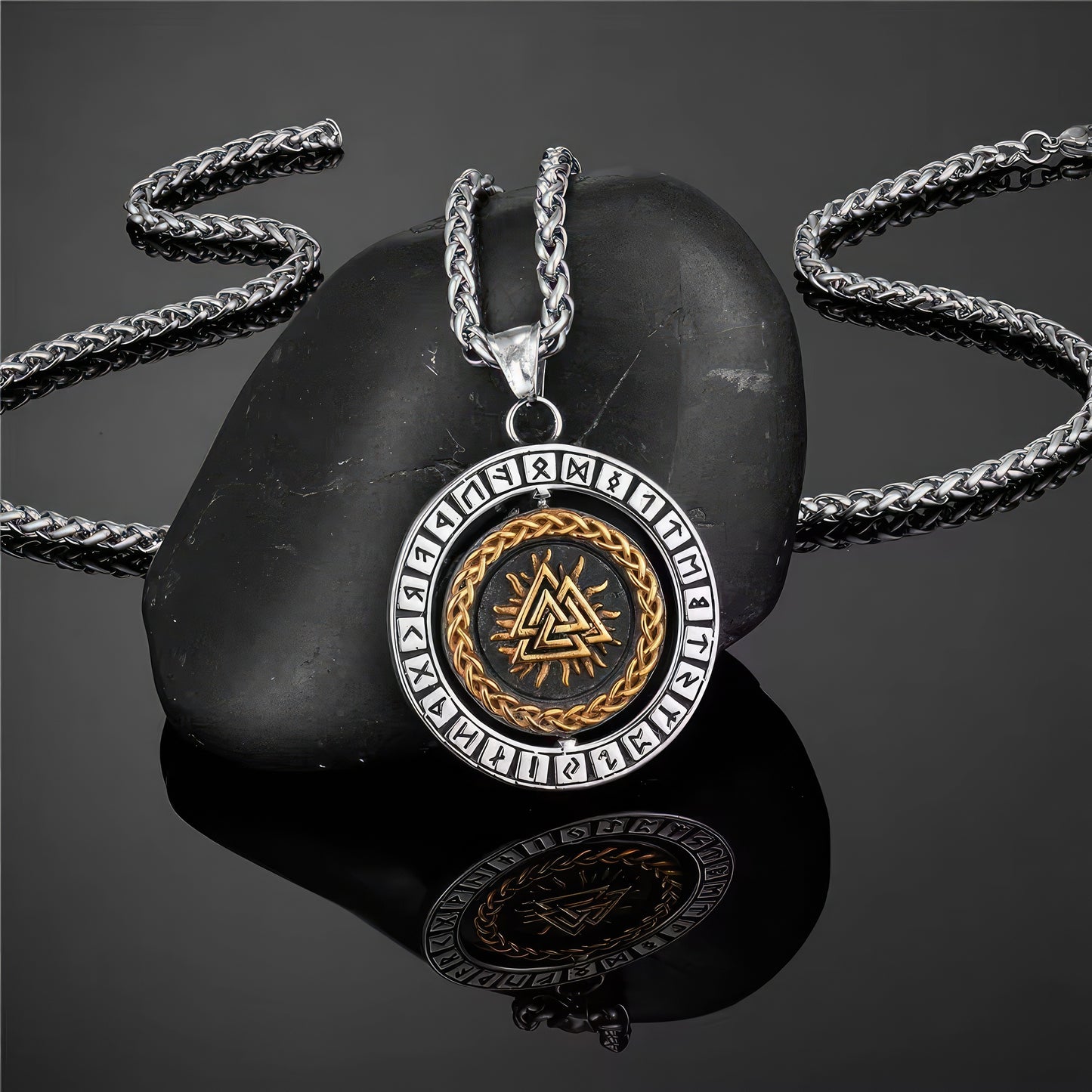 Norse Runes Rotation Necklace