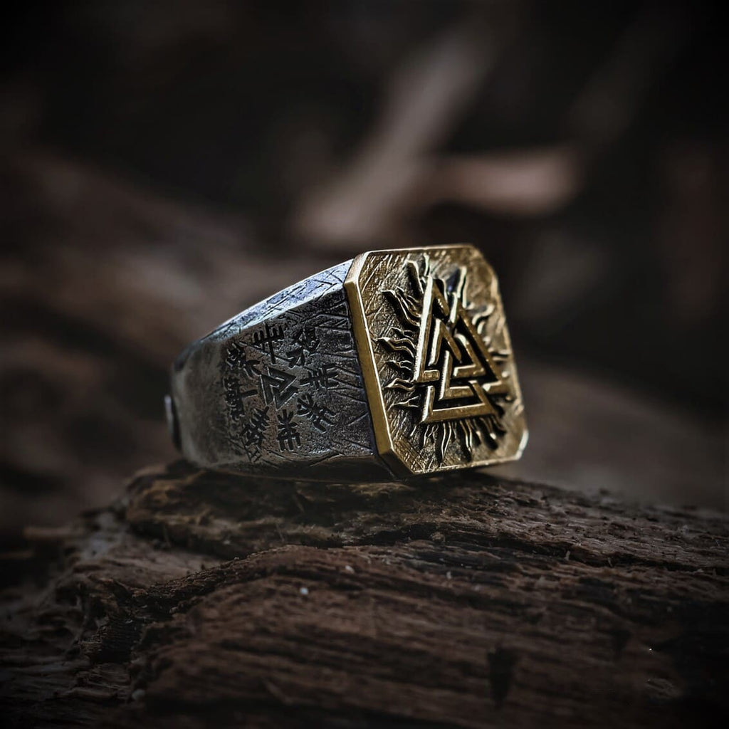Silver Nordic Valknut Ring