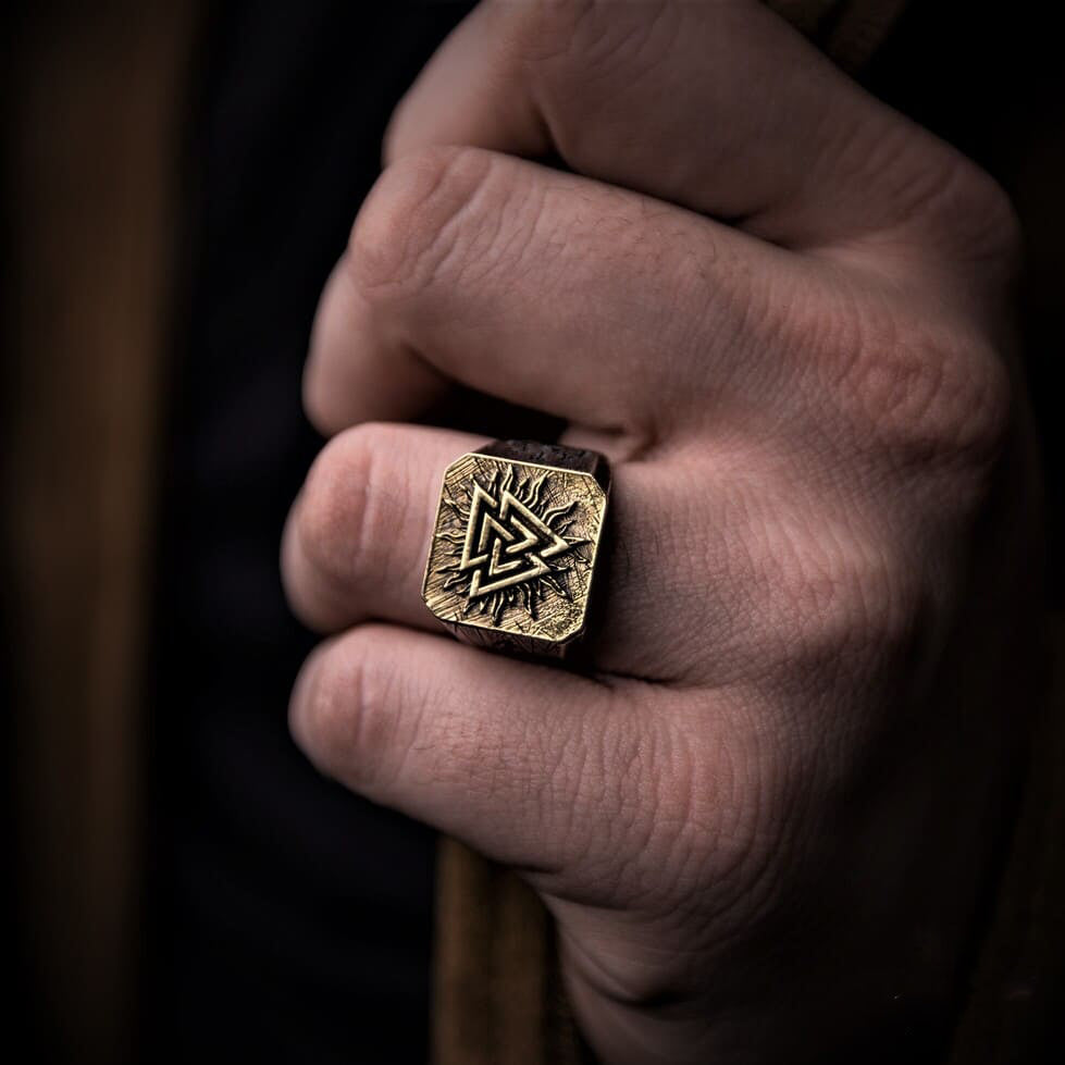 Silver Nordic Valknut Ring