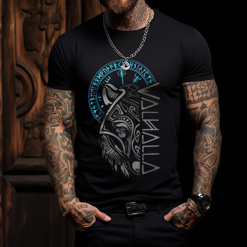 Valhalla Wolf Mask Viking T Shirt