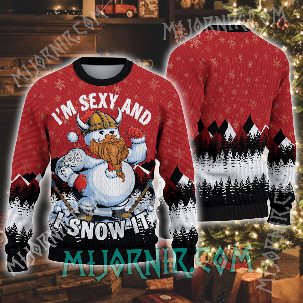 Nordic Snowman Swagger - Viking Ugly Christmas Sweater