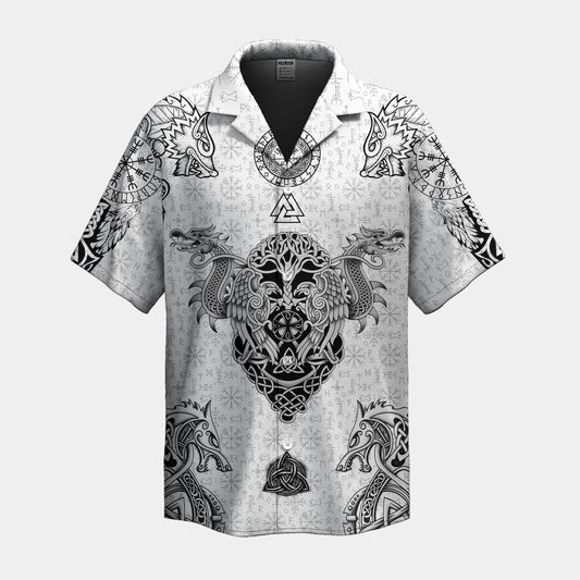Norse Dragon Shield Viking – Hawaiian Shirt