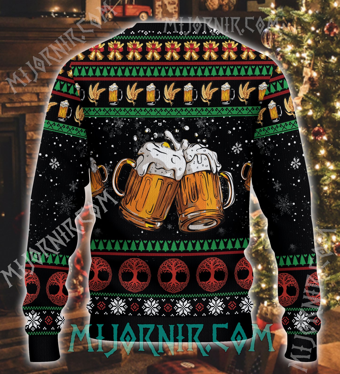 Viking Santa Ugly Christmas Sweater - Funny Nordic Holiday Pullover