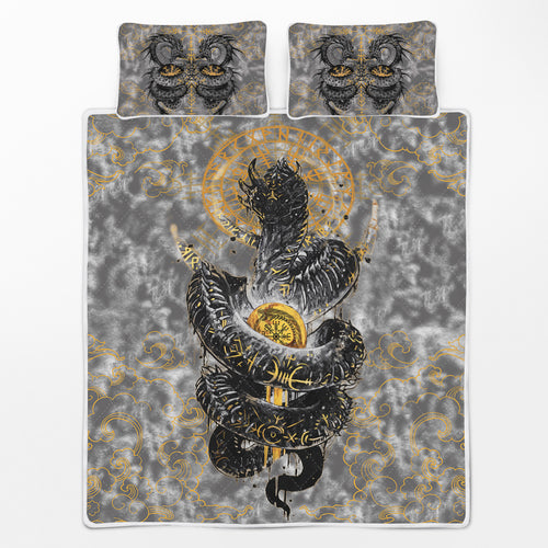 Golden Jormungandr - Viking Quilt Set