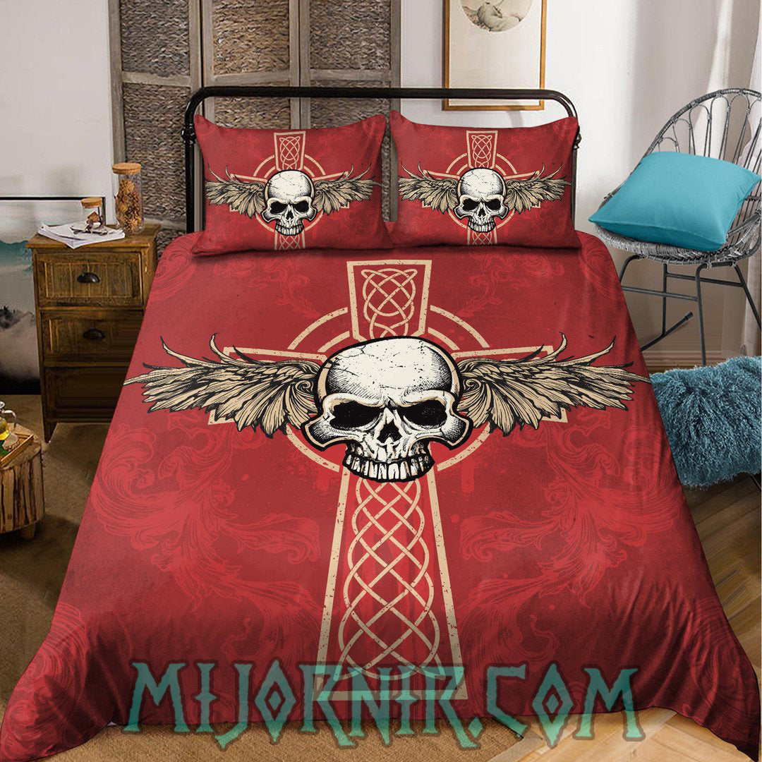 Valkyrie Skull Emblem - Viking Duvet Cover