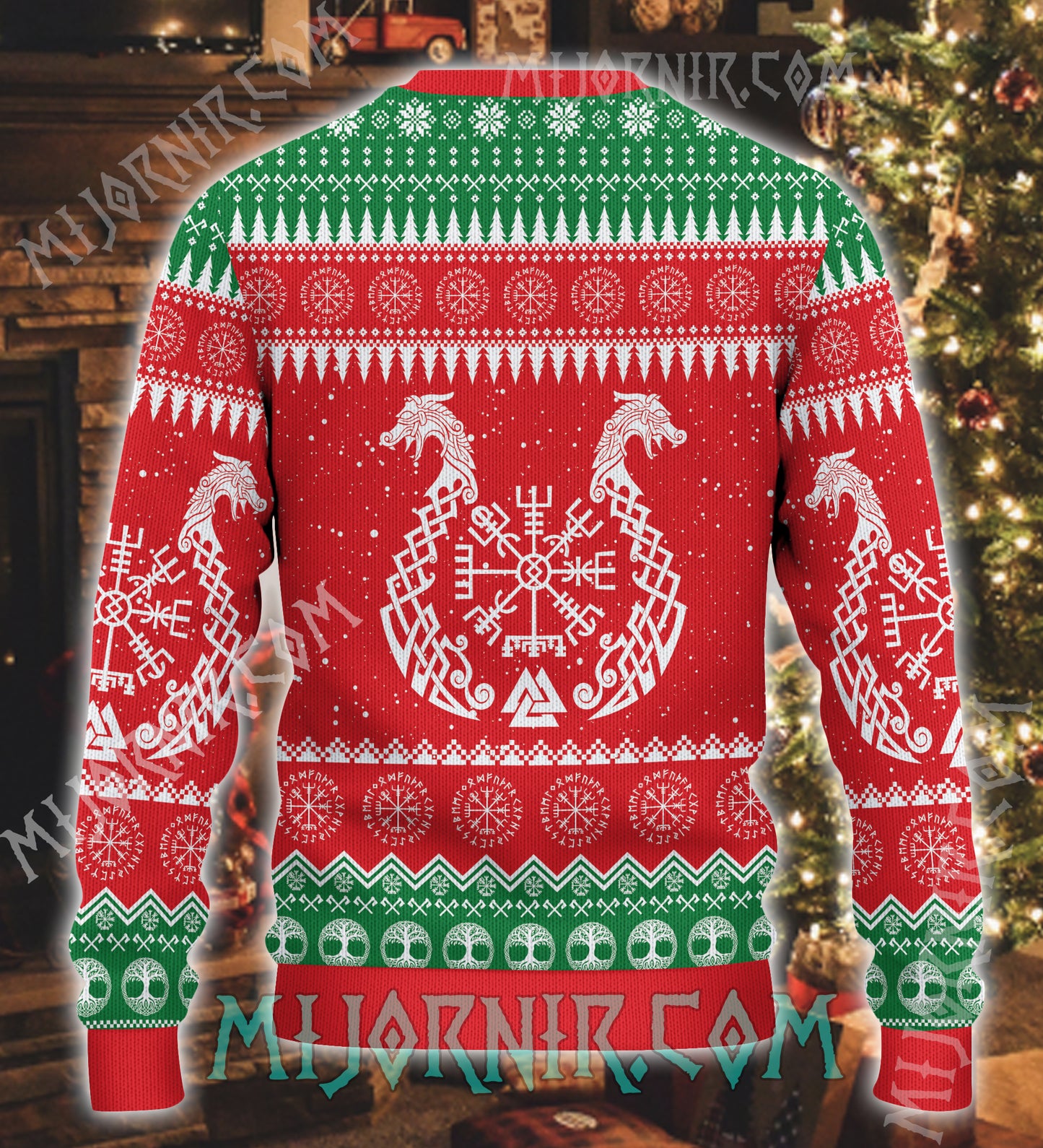 Deck the Halls with Axes - Viking Ugly Christmas Sweater