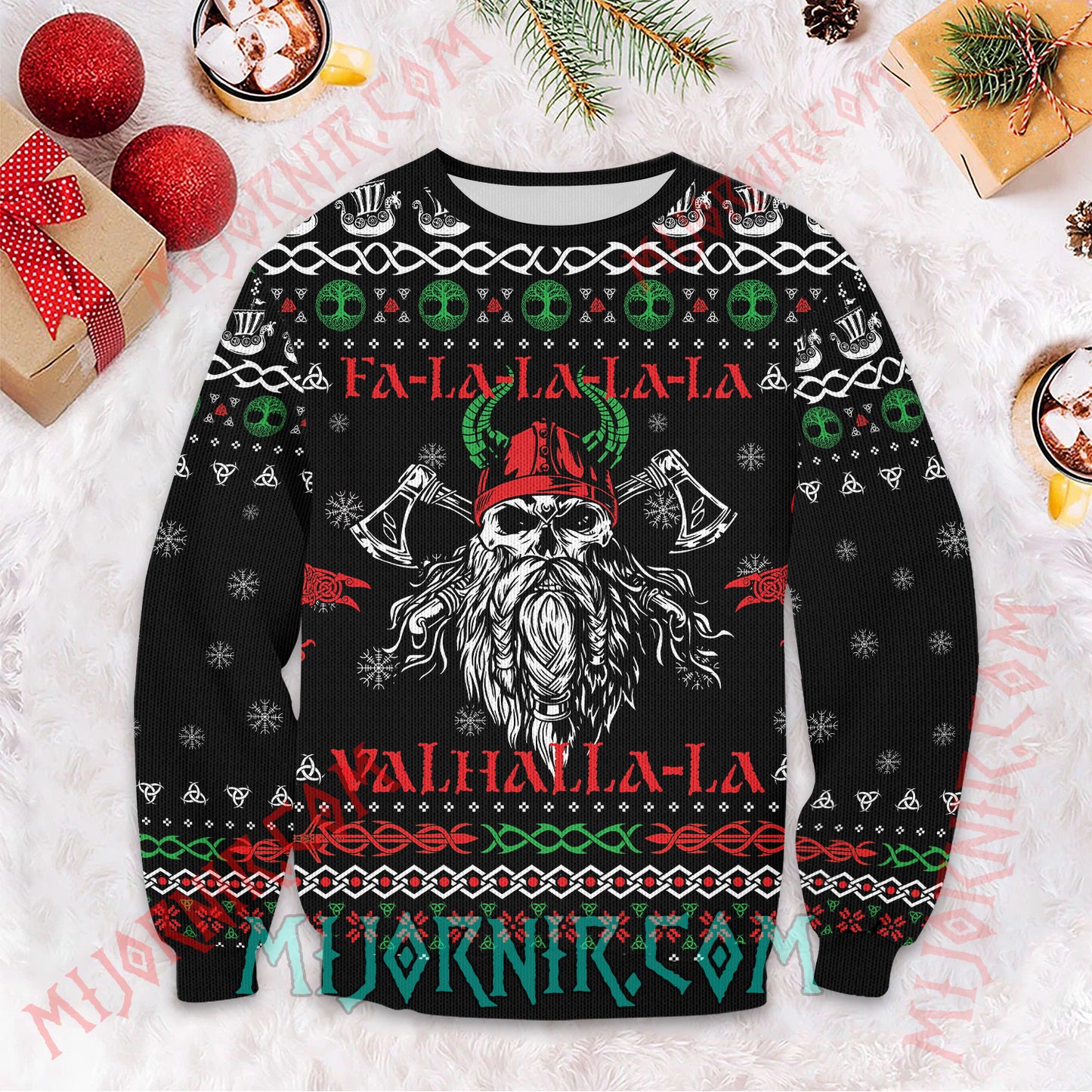 Valhalla-la-la Viking Christmas Sweater - Festive Warrior Spirit