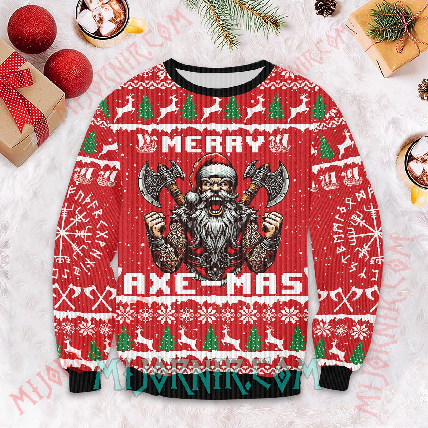 Merry Axe-Mas Viking Christmas Sweater -