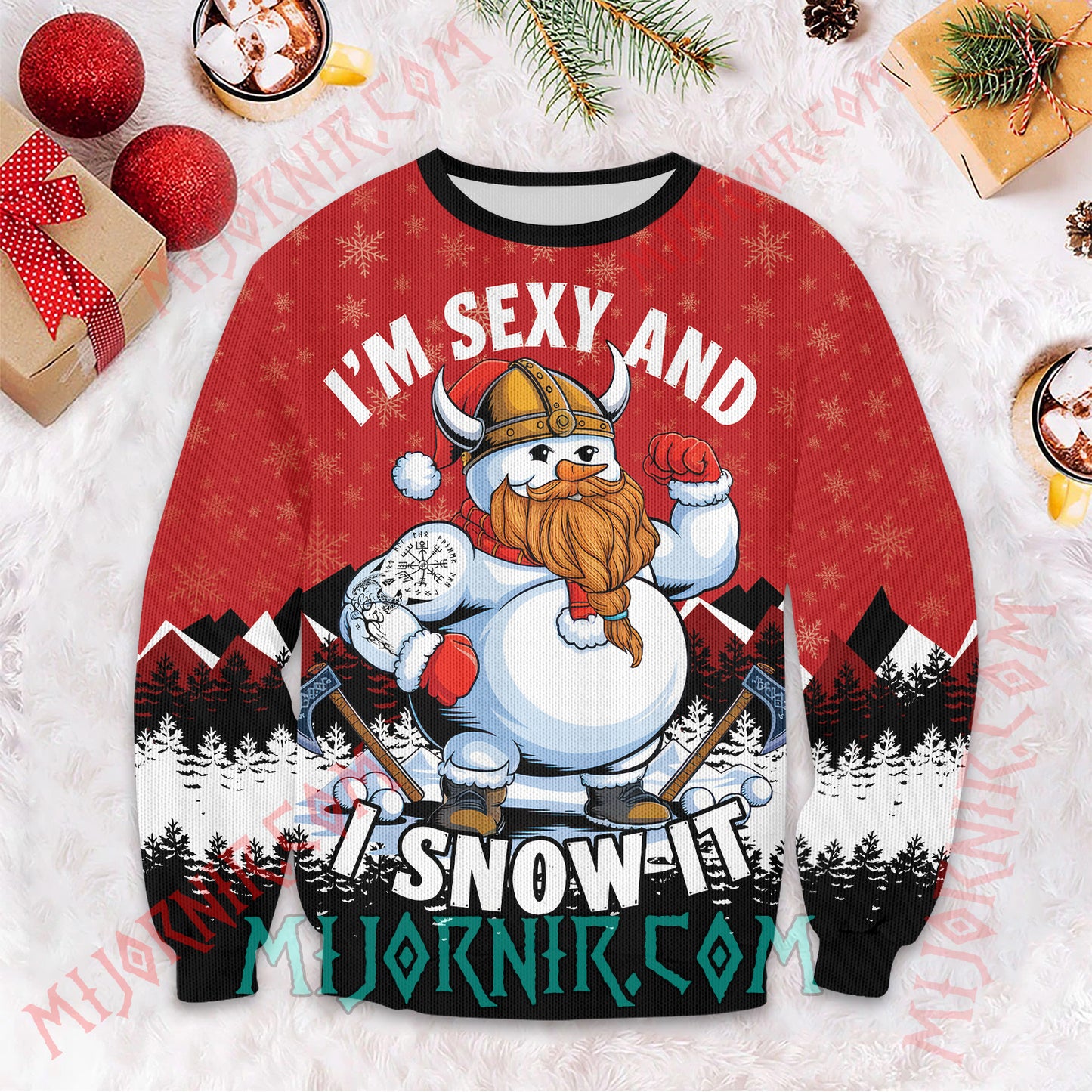 Nordic Snowman Swagger - Viking Ugly Christmas Sweater