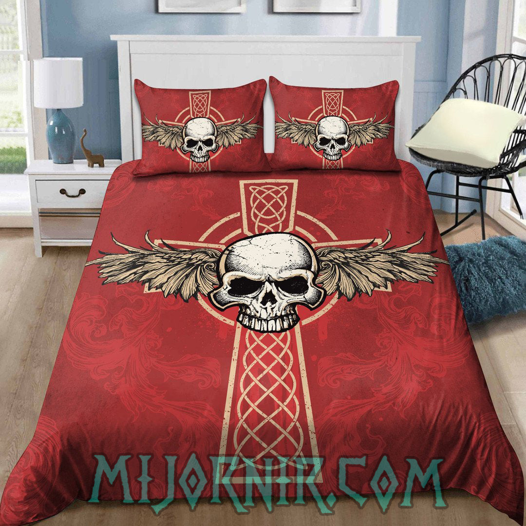 Valkyrie Skull Emblem - Viking Duvet Cover