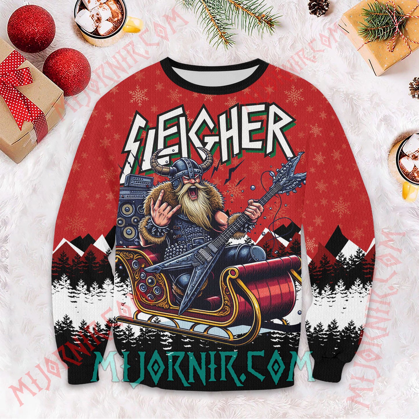 Sleigher Viking Rock - Viking Ugly Christmas Sweater