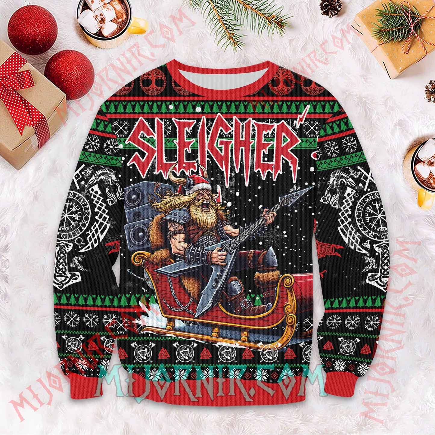 Rocking Sleigh Viking - Viking Ugly Christmas Sweater