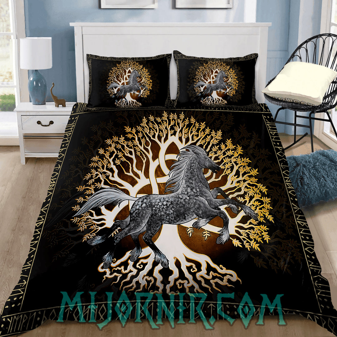 Yggdrasil and Sleipnir - Viking Duvet Cover