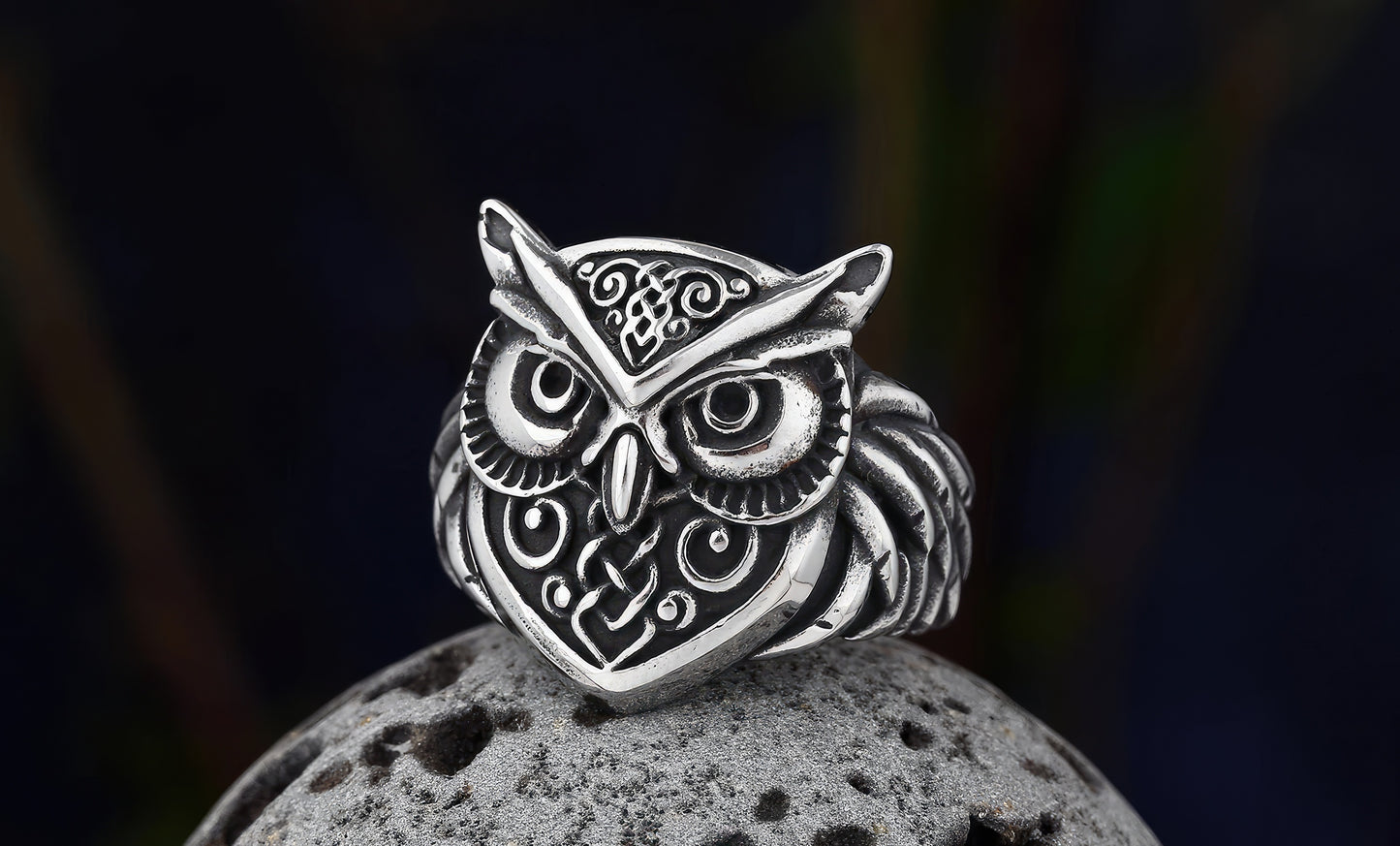 Norse Rune Owl Ring