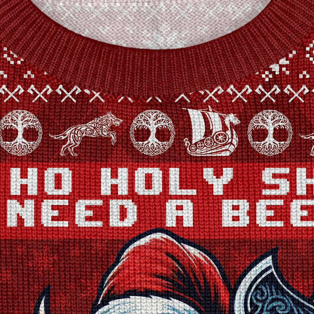 Viking Beer & Axe Viking Christmas Sweater - Ultimate Festive Warrior Gear