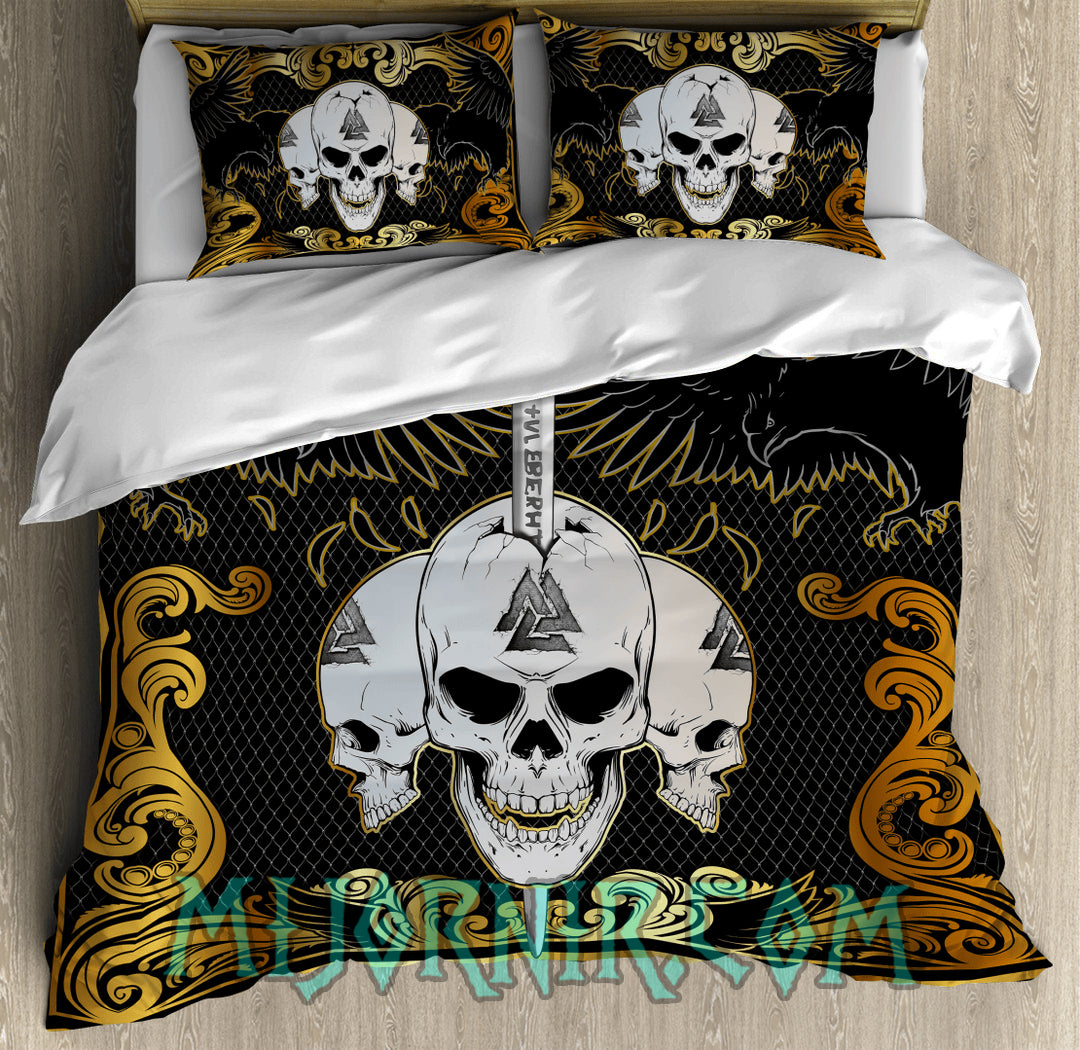 Raven Skull Guard - Viking Duvet Cover