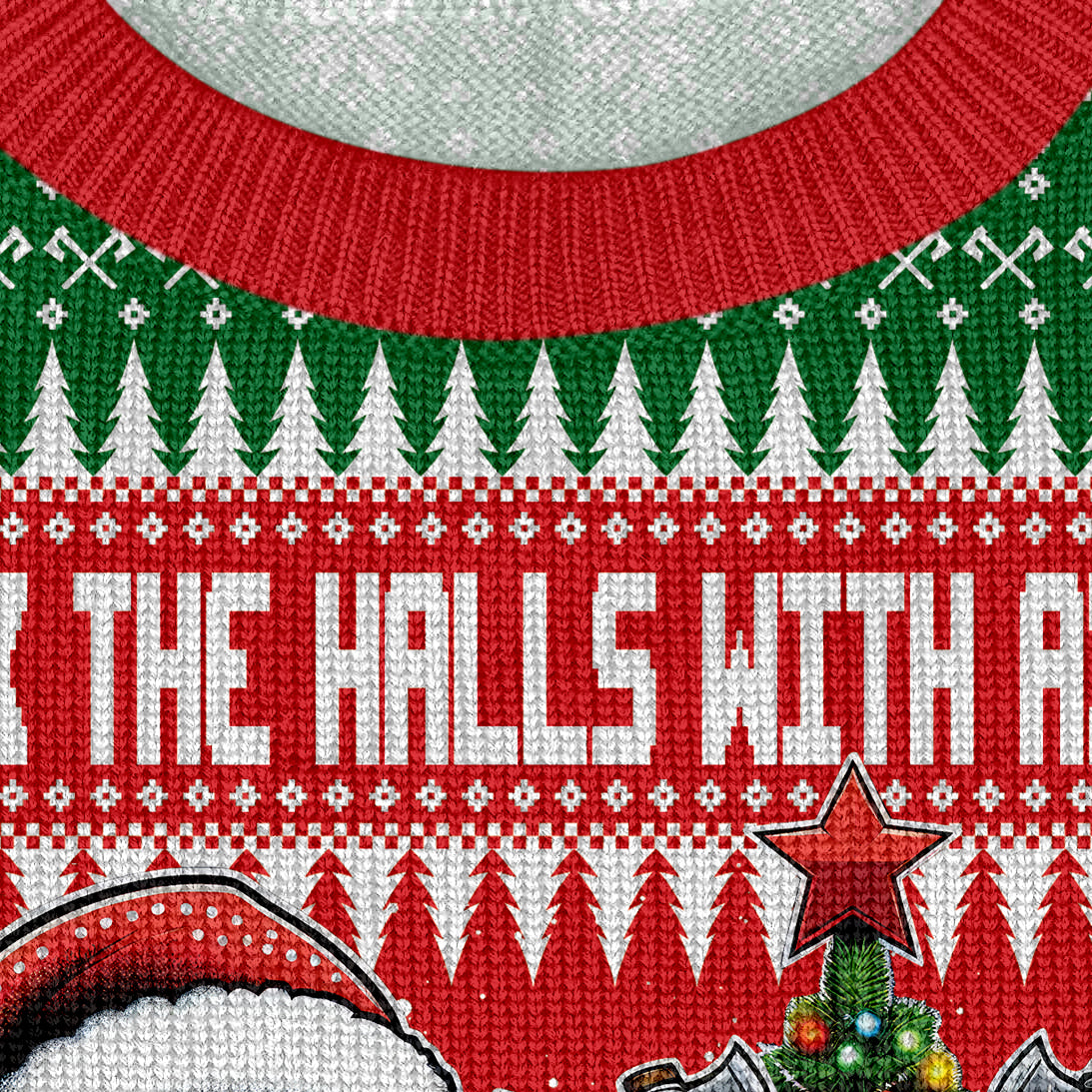 Deck the Halls with Axes - Viking Ugly Christmas Sweater