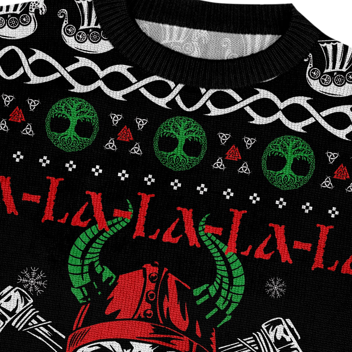 Valhalla-la-la Viking Christmas Sweater - Festive Warrior Spirit