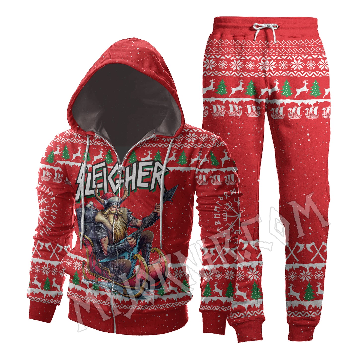 Santa's Viking Sleigher - Viking Hoodie Set